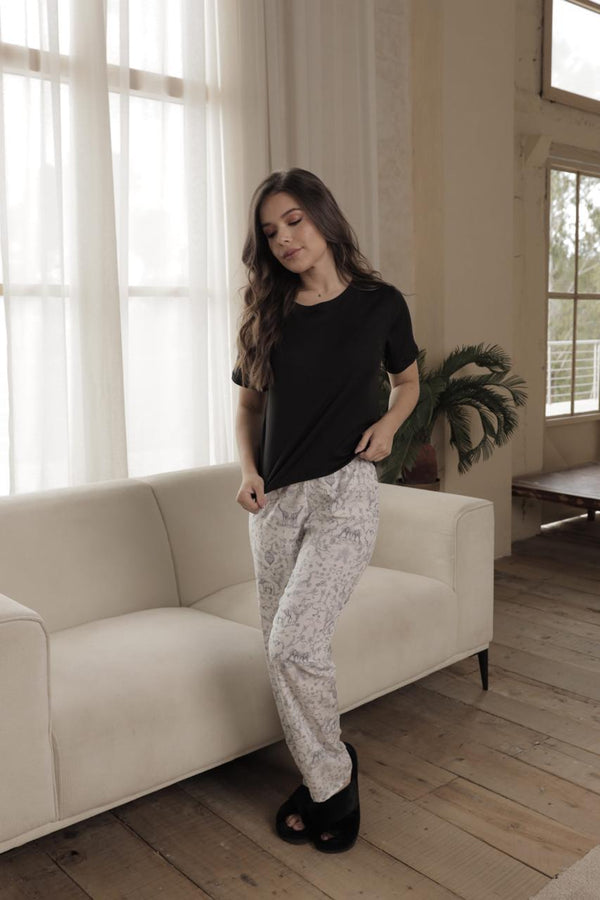 Conjunto Pantalón satín elefantes camiseta