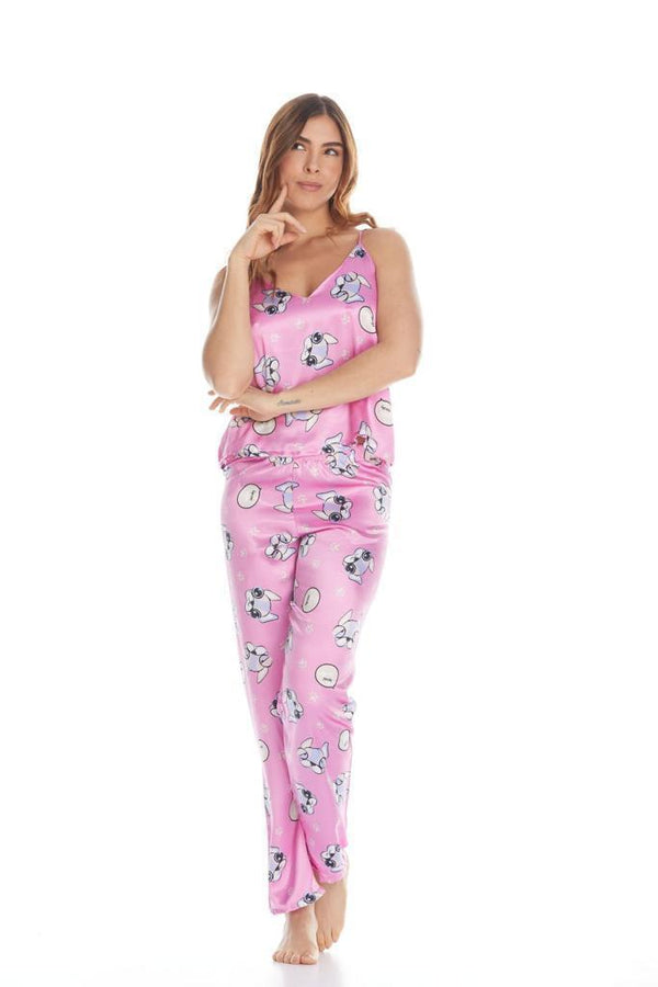 Conjunto Pantalón Blusa Satín perros